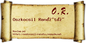 Oszkocsil Renátó névjegykártya