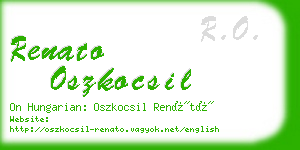 renato oszkocsil business card